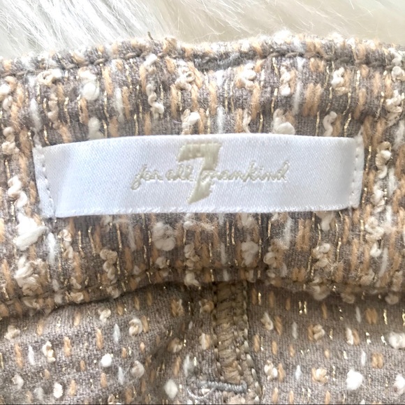 7 For All Man Kind Woven Gold Skinny Pants Sz 27 - Picture 2 of 7